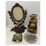 Misc lot, Metal Vanity Stand, votive candle