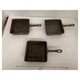3cnt Cast Iron Pans