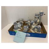 Flat of Blue Snowmen Figurines