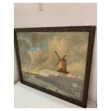 Windmill Picture, Glass Broke