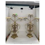 2cnt Metal Pineapple Candle Holders