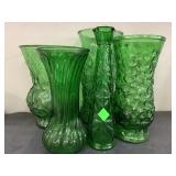 5 Green Vases
