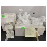 Homco Ceramic Bisque Animal and Angel