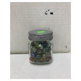 Half pint jar of Marbles