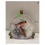 Lefton Cardinal Plate and Metal Holder