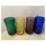 4cnt Colored Drinking Glasses