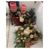 Christmas Sleigh and Candle Decor