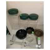 Plastic Containers, Ash Trays, Hooks