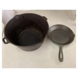 Cast Iron Skillet and Pot