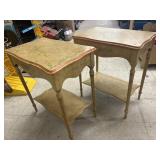 2 Vintage Accent Tables approx 24x15x27 inches