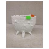 Milk Glass Rose Pattern Dish