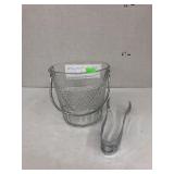 Glass Ice Bucket w/ Tongs