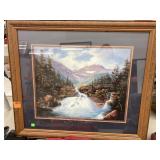 Framed waterfall picture  approx. 25 x 29