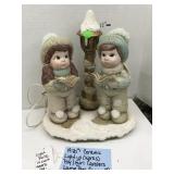 Ceramic Girl Boy Caroleï¿½s, Lamp Light Removable
