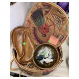 Native American Navajo Basket and Misc Boho Items