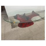 Dolphin Based Table w/ Glass Top