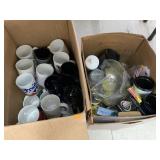 2 boxes of Mugs, Cups, Misc