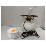 Fenton Art Glass White Covered Trinket Box &