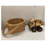 Metal Dump Truck toy and Basket