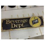Vintage Schlitz Beverage Dept. Sign