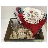 Flat of Christmas, nativity Ornaments, doily