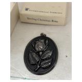 Sterling silver rose pendant