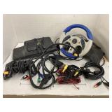 Assorted electronic gaming cables, Madcatz Racing