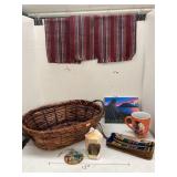 Guatemalan items (basket, cup painting, candle,