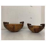 2cnt Wooden Animal Bowls, Chip