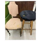 Stool & Metal Framed Chair