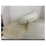 Tupperware cake carriers and relish tote