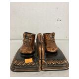 Solid brass baby shoes bookends