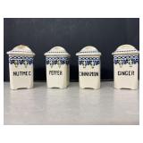 Vintage Porcelain Spice Jar Set