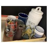 Flat of Misc, Candles, Cups, Canister