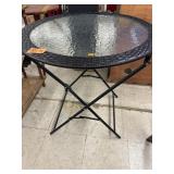 Foldable Glass Top Table