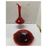 Red Plate and Vase