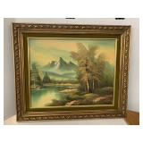 Mountain and River Painting, Signed