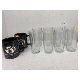 Set of 8 glasses and 2 Cool as a Moose coffee