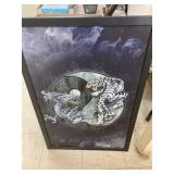 Dragon and tiger framed wall decoration 3ft x 2ft