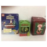 3 Christmas Ornaments, Lego, Strawberry