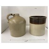 Vntg crock and jug
