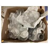 Box of assorted glass goblets, snack plates and