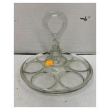 Vntg Glass Beverage or Condiment Caddy