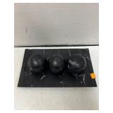 Black Home Decor Tray and Orb Set