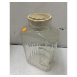 Vintage Retro Ribbed Refrigerator Glass Pitcher