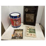 Liberty Tin/Drum, Vntg Cookbooks, Metal