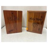 Bibles in Woden Boxes