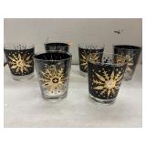 6 Vintage Starburst Atomic Drinking Shot Glasses