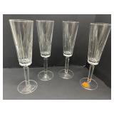 4 Mid Century Modern Champagne Flute Glasses