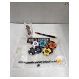 Harley Davidson Poker Chip, Pen, Shot Glass